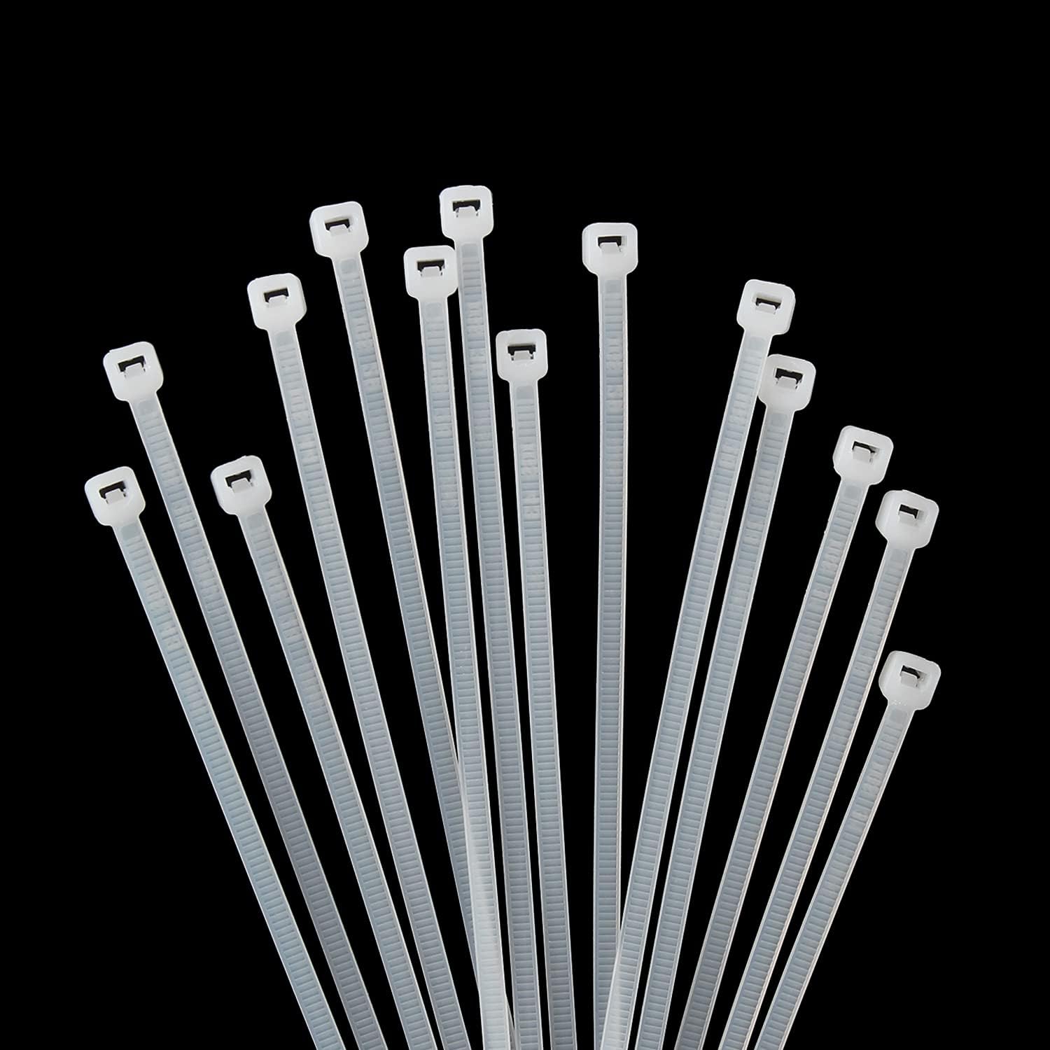 XINGO 1000 PCS 8 White Cable Ties - Strong Self-Locking Nylon Wraps