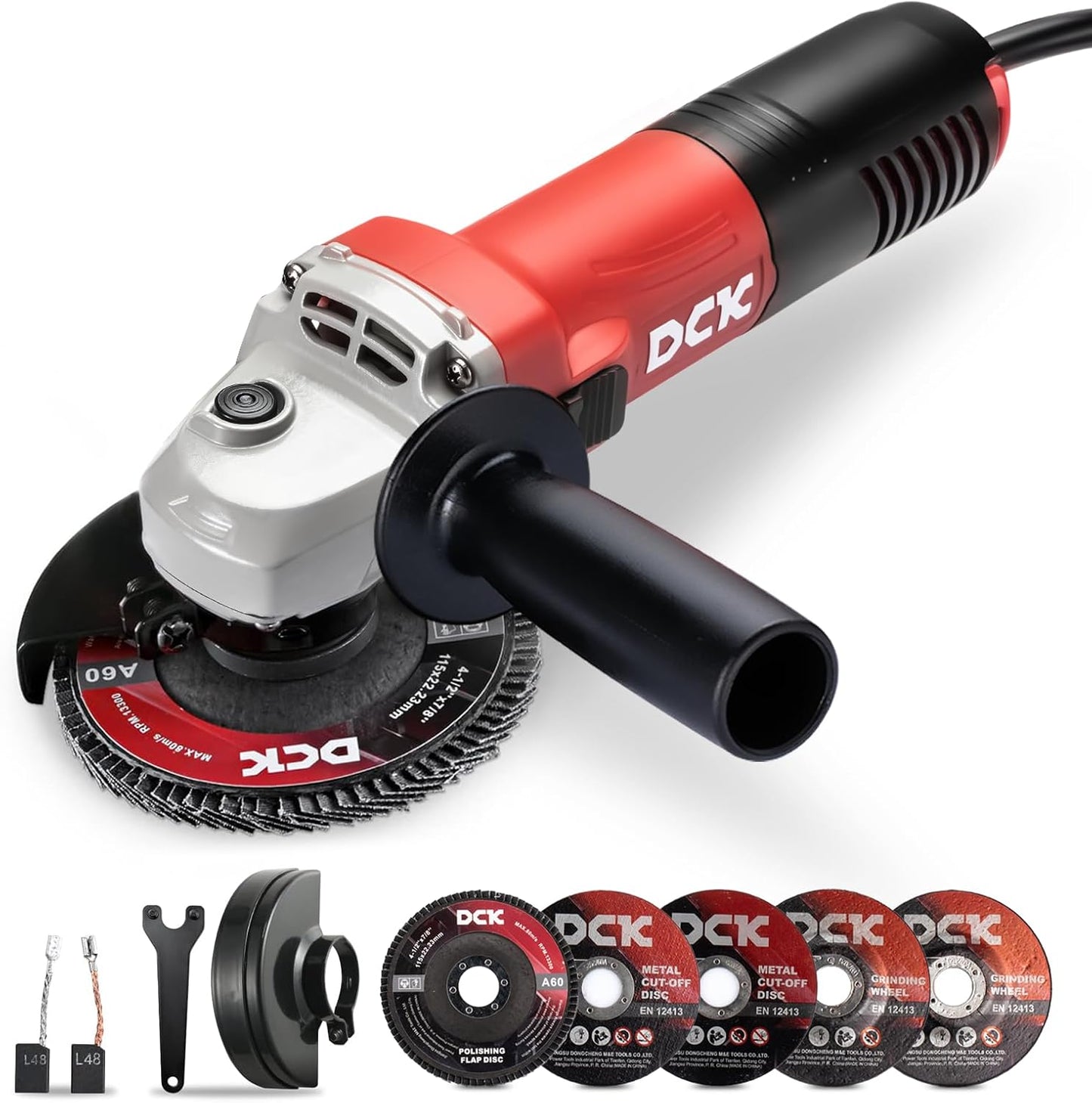Professional 6.7A Angle Grinder: 11,800 RPM, 6 Discs