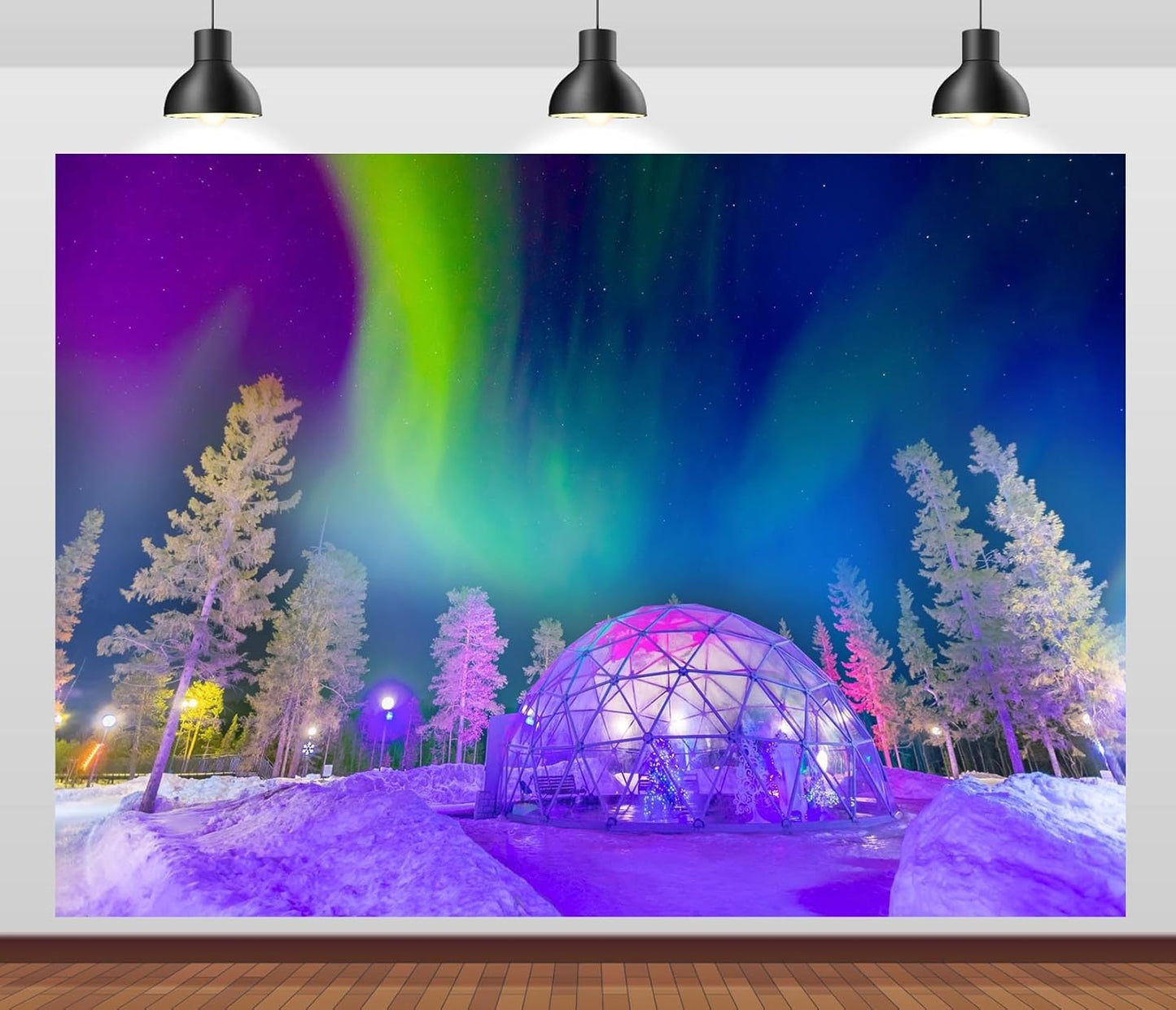 Arctic Aurora Sky Fabric Backdrop by BELECO