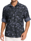Men's Sun Protection Fishing Shirt UPF 50+ - Lightweight Travel Button