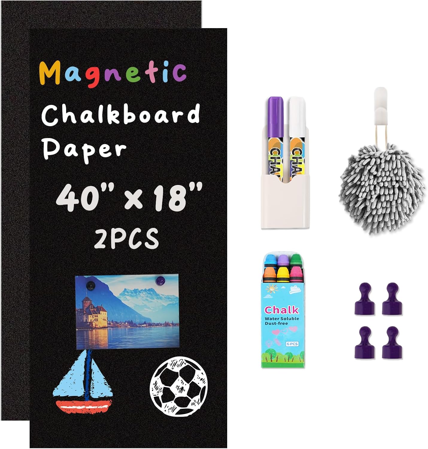 Magnetic Chalkboard Sticker Roll for Home and Classroom Use