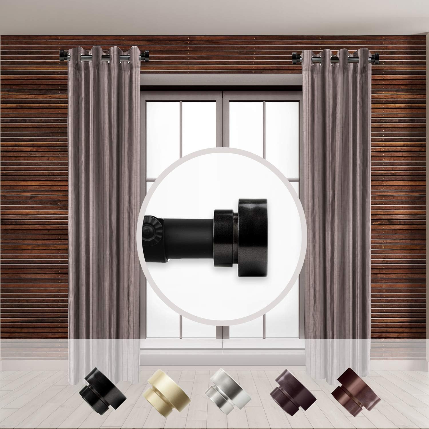 Set of 2 Black Curtain Rods 12-20 - Easily Customize Your Window Decor