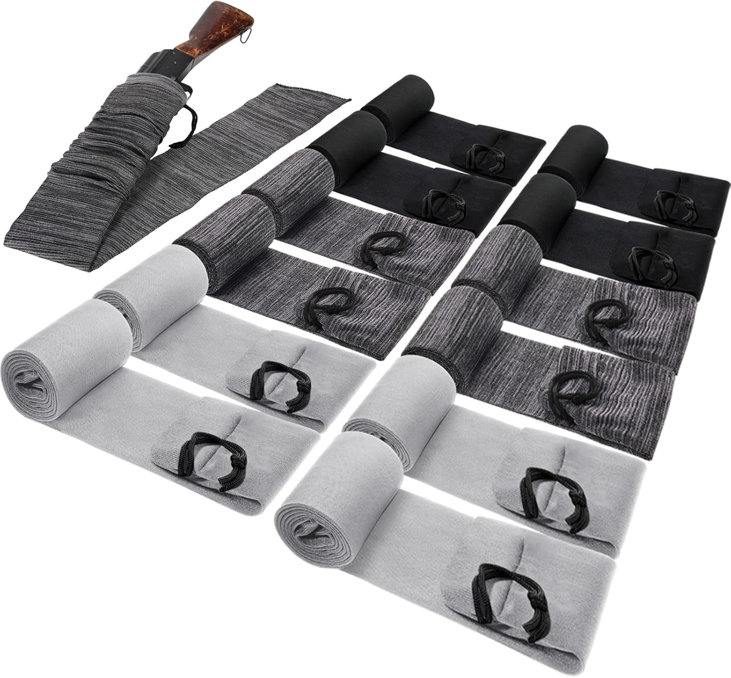 54 Inch Gun Socks for Tactical Hunting - 12 Pcs Silicone Sleeves