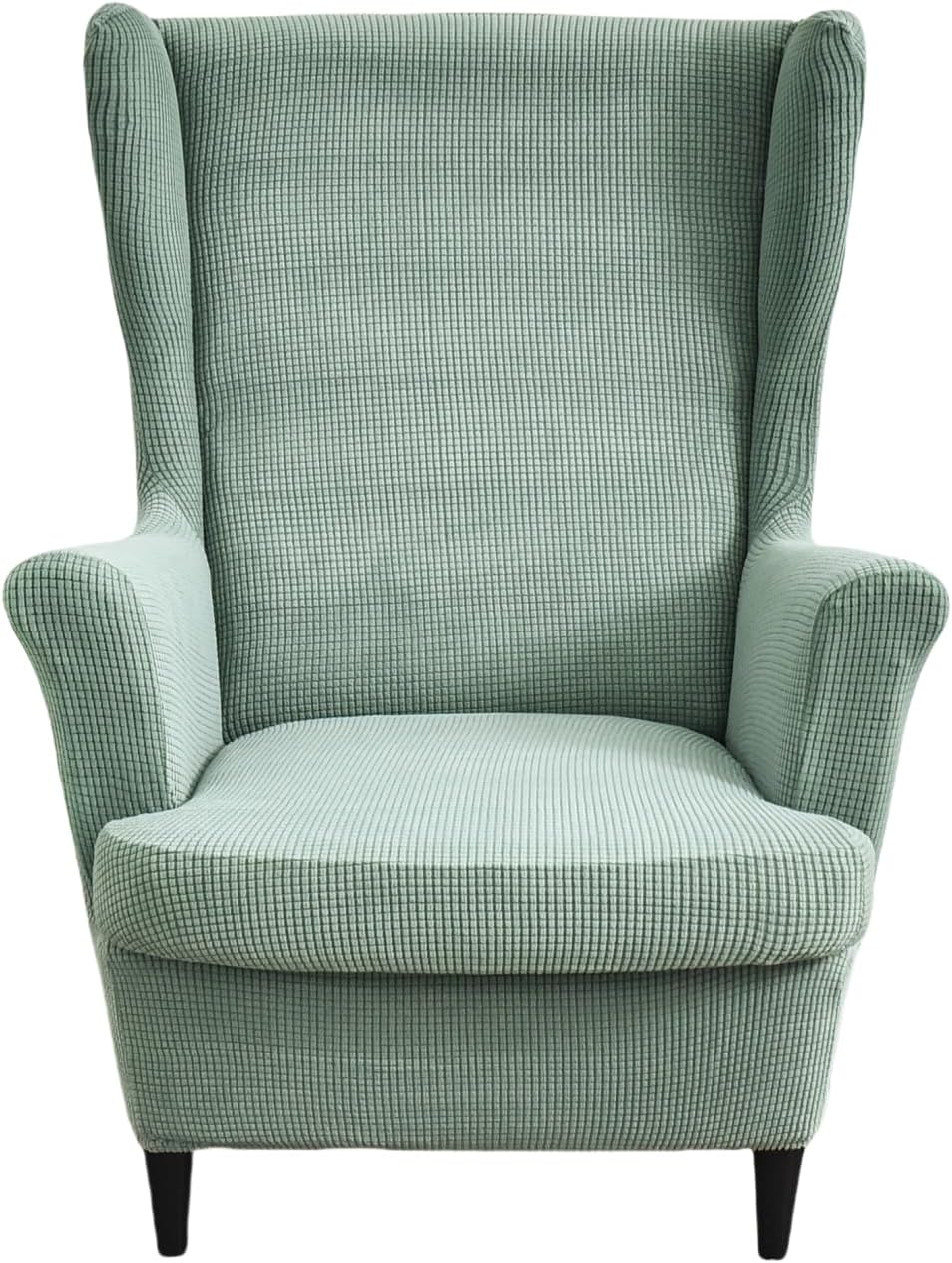 Elegant Wingback Chair Cover - Stretchable Jacquard Fabric Slipcover
