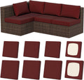8Pcs Stretch Patio Cushion Covers - Washable Outdoor Sofa Protector