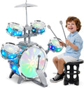 LeeQee Kids Drum Set with Colorful Lights for Ages 1-5