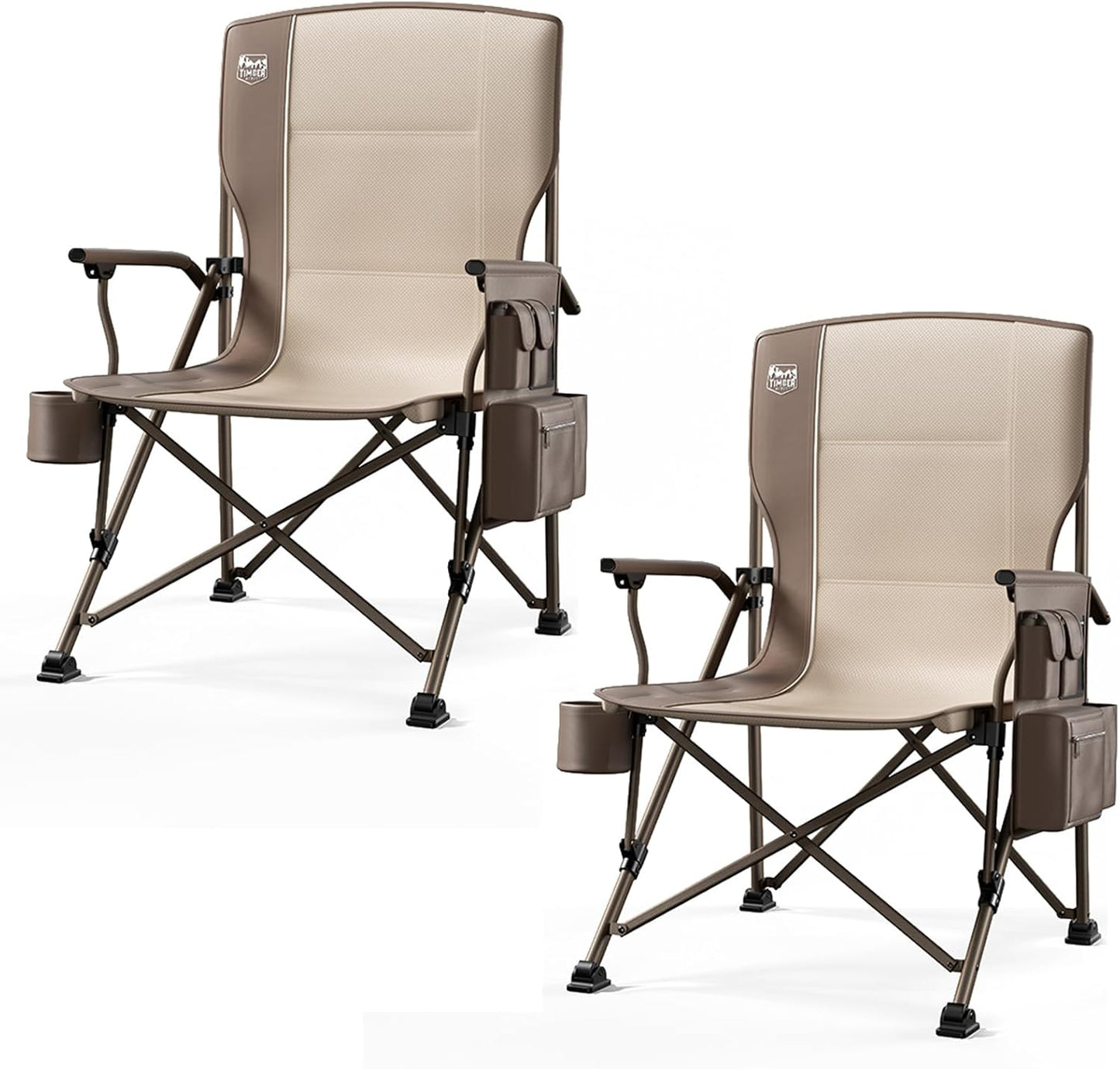 Oversized Folding Camping Chair with High Back and Cup Holder