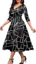 Nmoder Women's Casual Wrap Flared Midi Dress - Flattering (Style 3GD1)