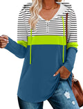 Womens Quarter Zip Tunic Hoodie - Soft Cotton-Blend Pullover