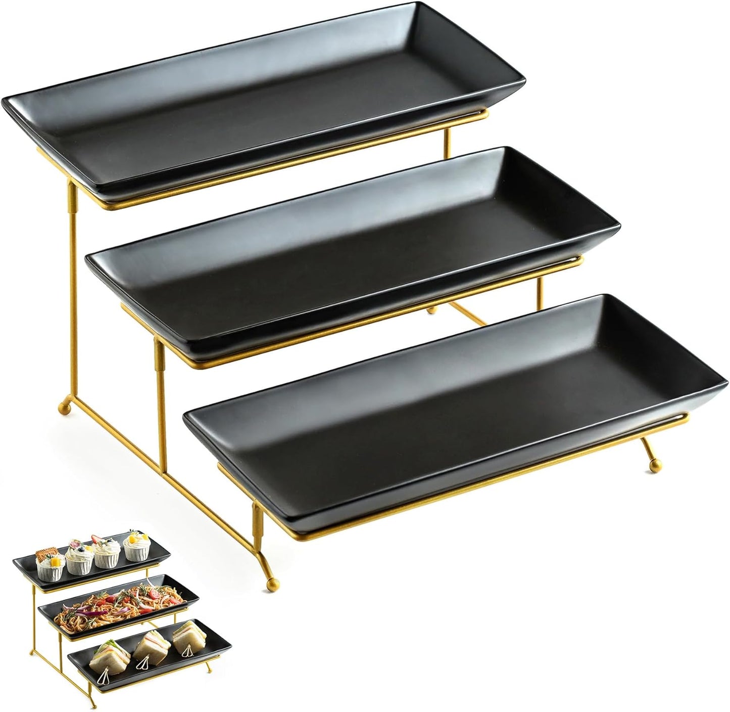 3 Tier Serving Tray Set for Entertaining with Elegant Design