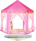 Princess Tent with Rainbow Rug and Little Star Lights - Indoor Play