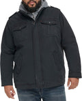 Levi's Washed Cotton Hooded Military Jacket - Sherpa Lined Warmth