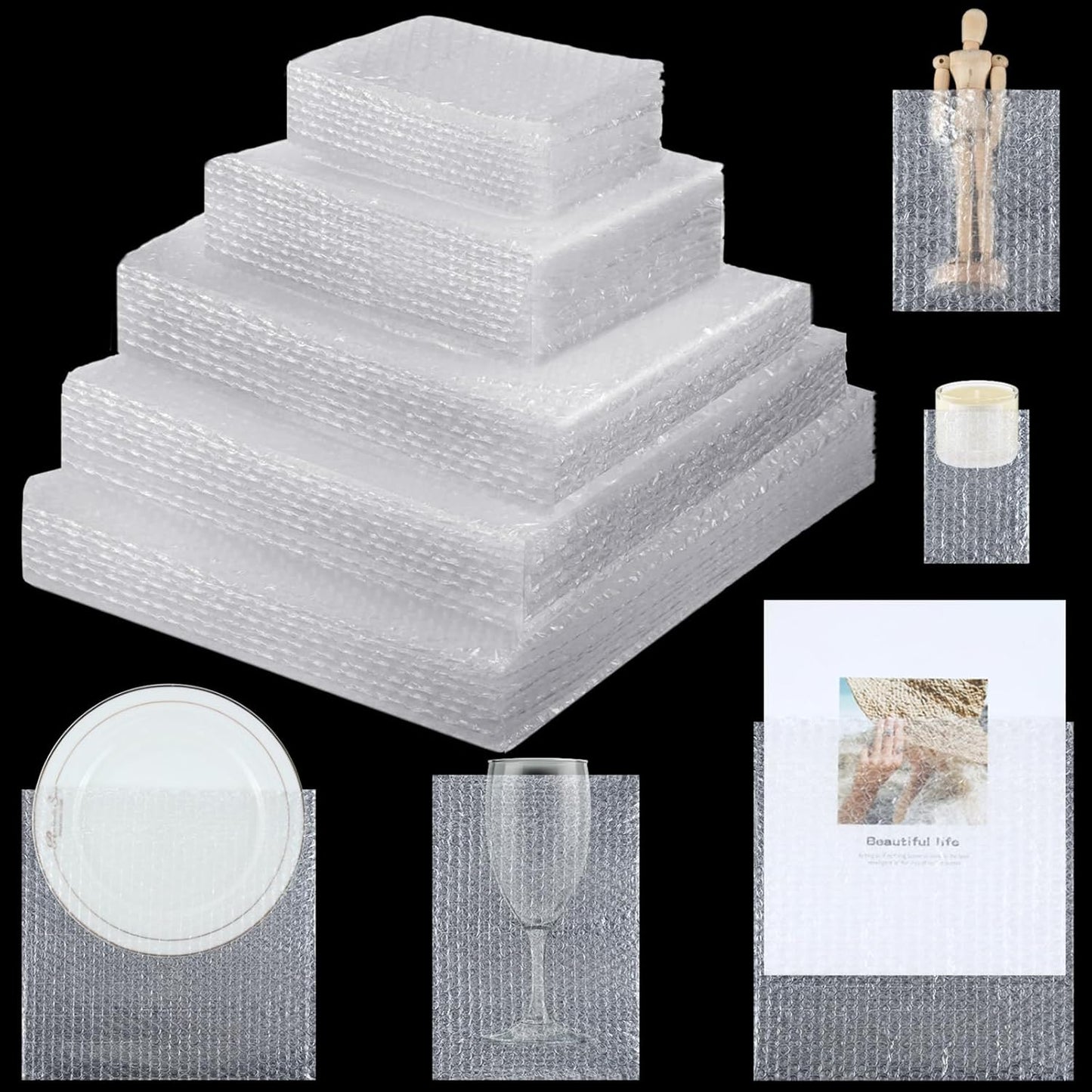 100 Pcs Bubble Pouches Bags for Shipping and Packing Supplies
