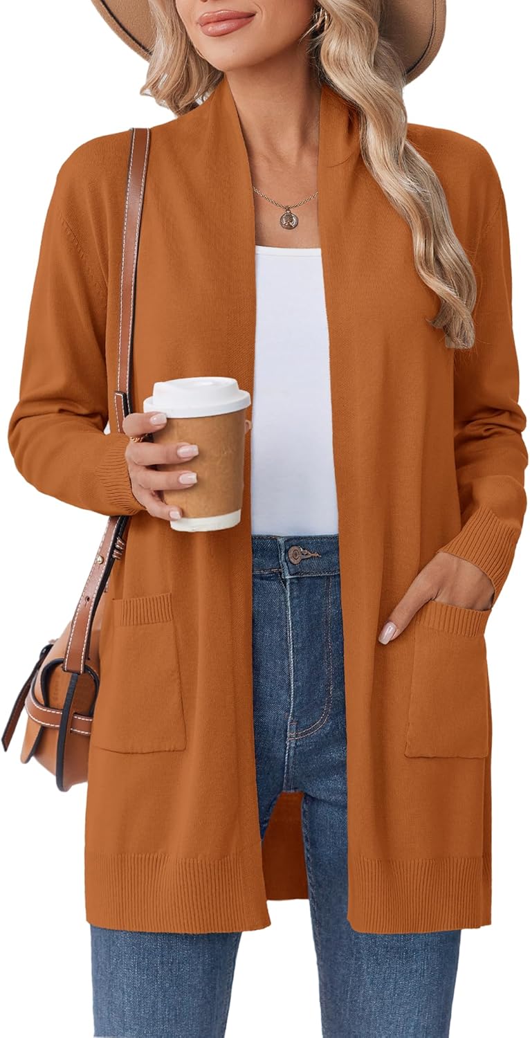 Zeagoo Women Long Cardigan Sweaters Lightweight Open Front Duster