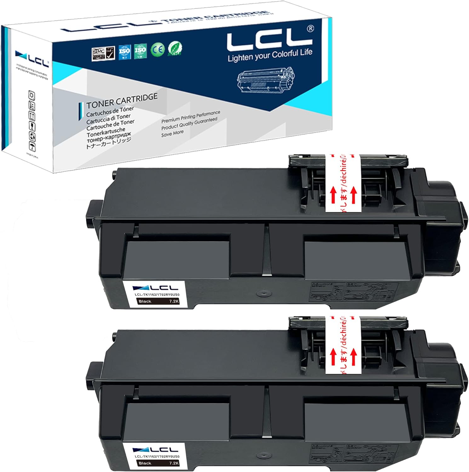 LCL Compatible Toner Cartridge for Kyocera TK1162 - 2-Pack