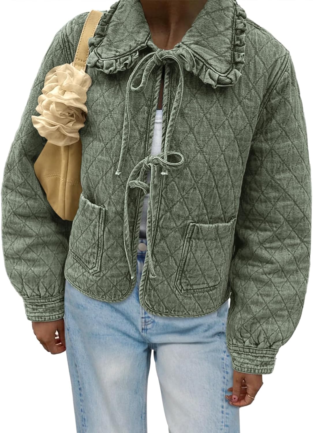 Stylish Quilted Denim Puffer Jackets for Women in Fall Fashion