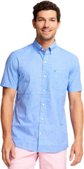 IZOD Men's Breeze Short Sleeve Button Down Shirt for Comfort