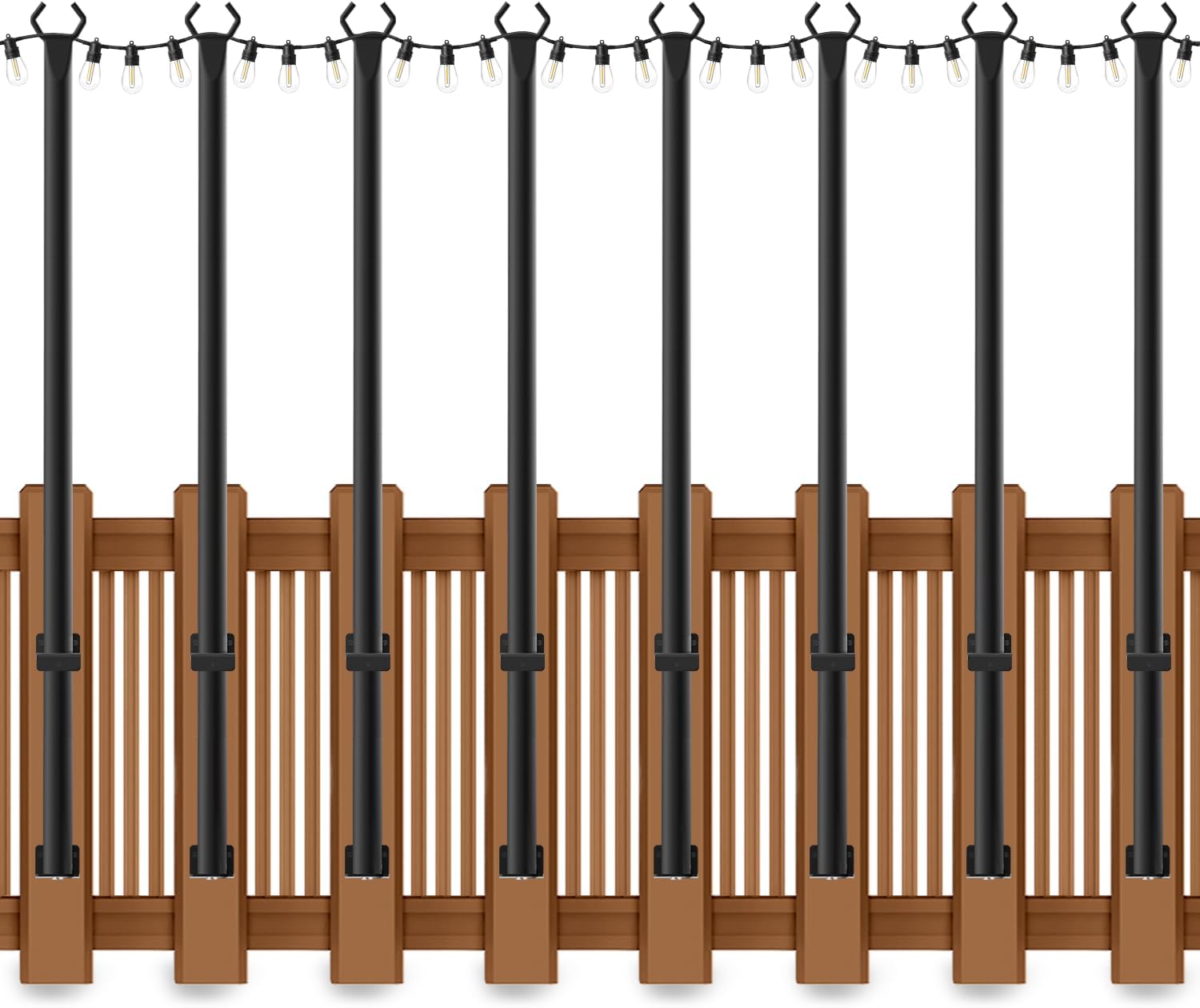 5 Ft String Light Poles for Outdoor Use - 8 Pack Set