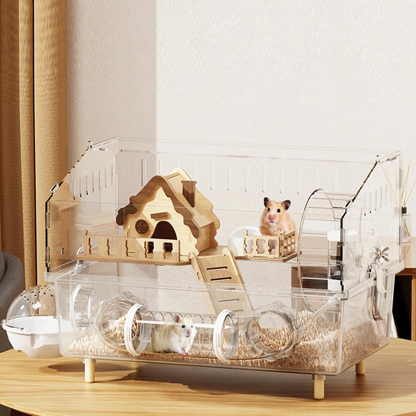 Large Hamster Cage with Multi-Level Design for Small Pets