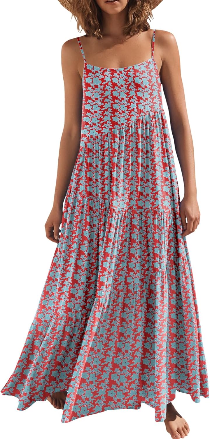 Women Summer Casual Loose Sleeveless Sundress for Beach Fun