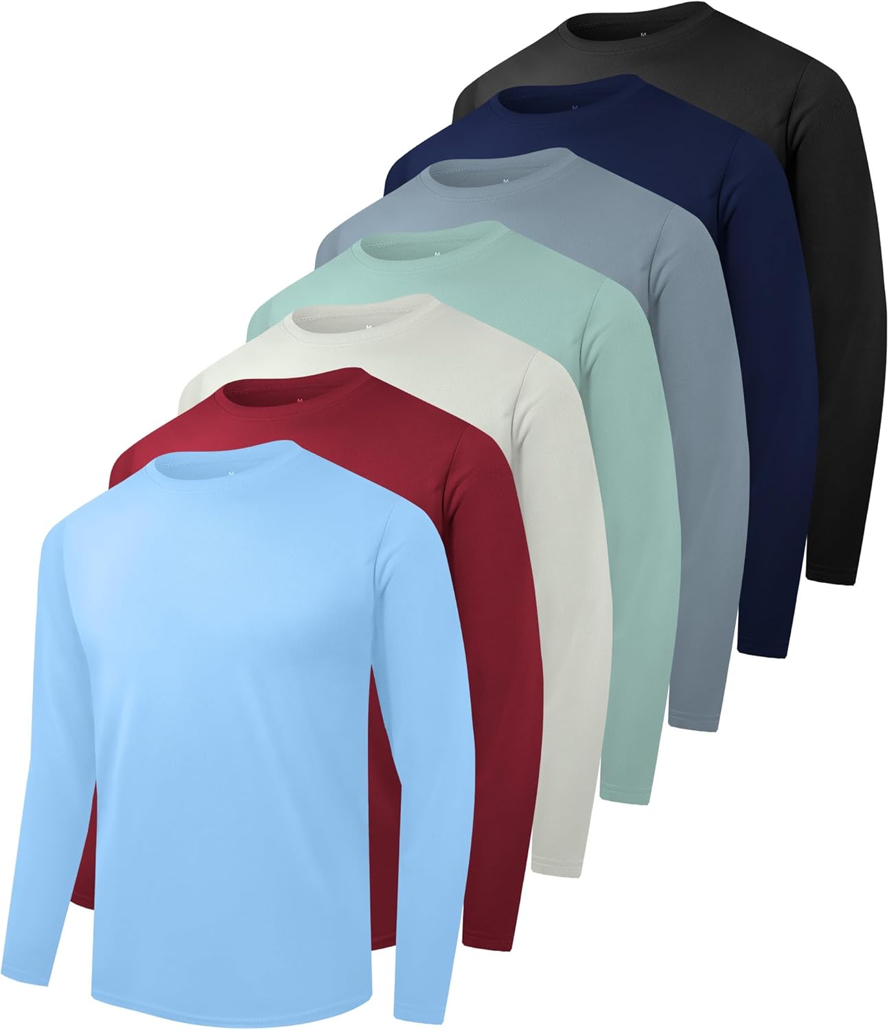 Men's Dry Fit Long Sleeve Athletic Shirts for Sun Protection