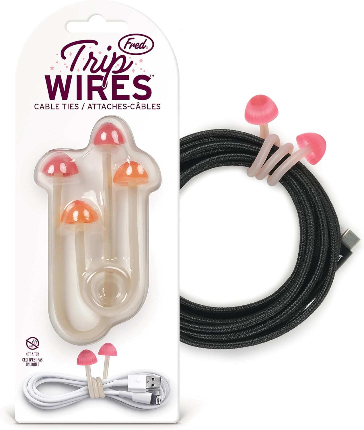 Fred Mushroom Cable Ties - Easy Bend for Organization!