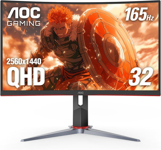 AOC 32 2K QHD Curved Gaming Monitor - 165Hz 