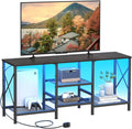 LED TV Stand with Open Shelves for 55 Inch TV - Black