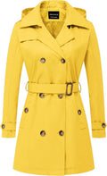 CREATMO US Women's Trench Coat Double-Breasted Mid-Length dry