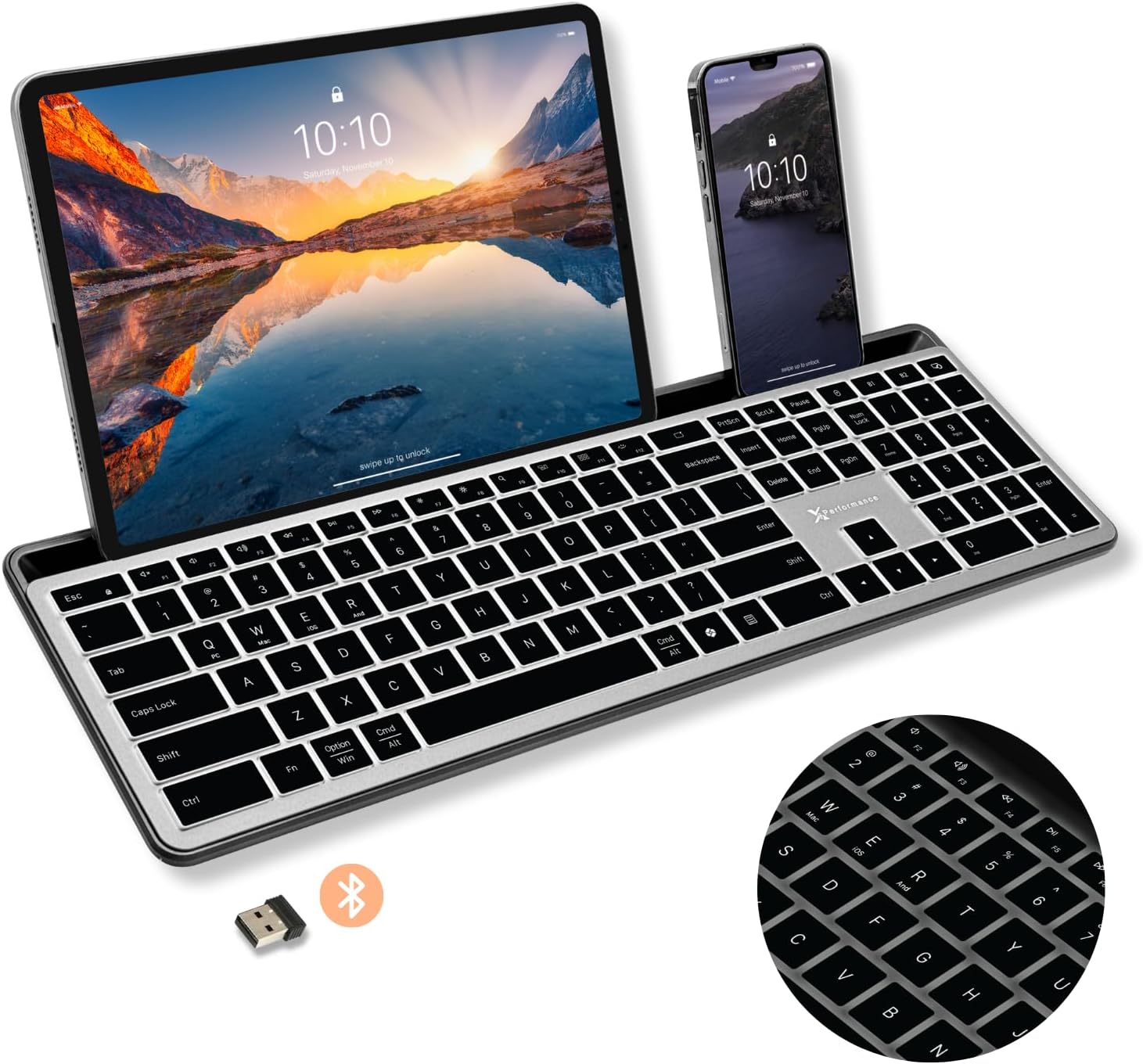 X9 Performance Wireless Keyboard - Multi Device Backlit, Rechargeable