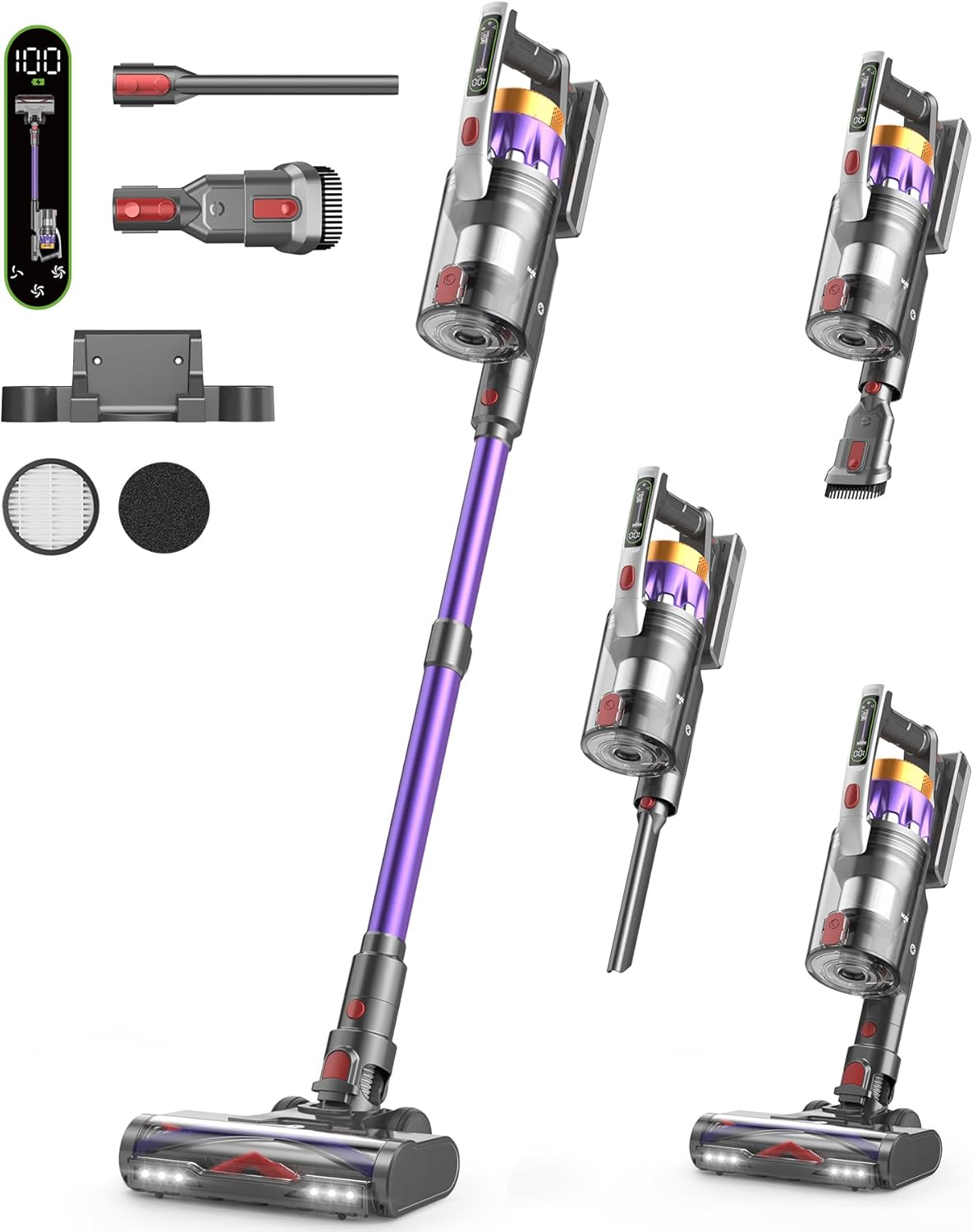 NADALY Cordless Vacuum Cleaner with Powerful Suction and Runtime