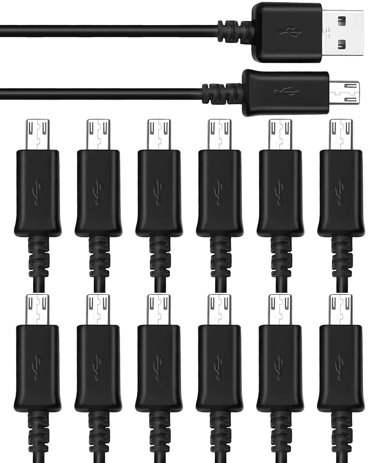 Fast Charging Micro USB Cables - 12-Pack Bundle for Samsung, LG, Kindle, PS4, Xbox