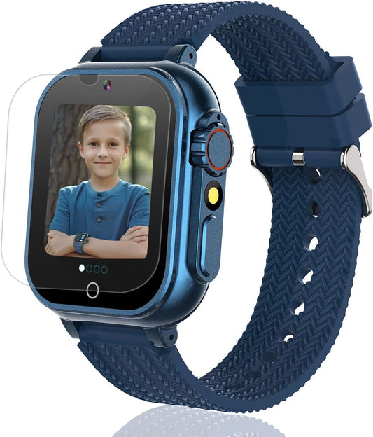 QIANKE Kids Smart Watch: 26 Games, Camera, Video Recorder & More! Perfect Gift for Ages 4-10 (Blue)
