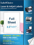 Full Sheet Shipping Labels 8.5 x 11 for Laser & Inkjet Printers