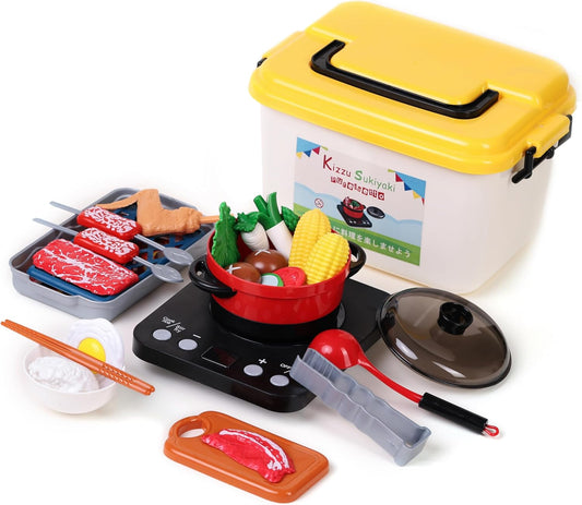 Japanese Style Pretend Play Kitchen Set - Electronic Sukiyaki Hot Pot & Grill