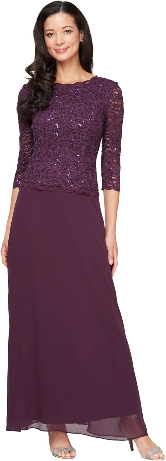 Elegant Lace Mock One Piece Gown for Mother of the Bride
