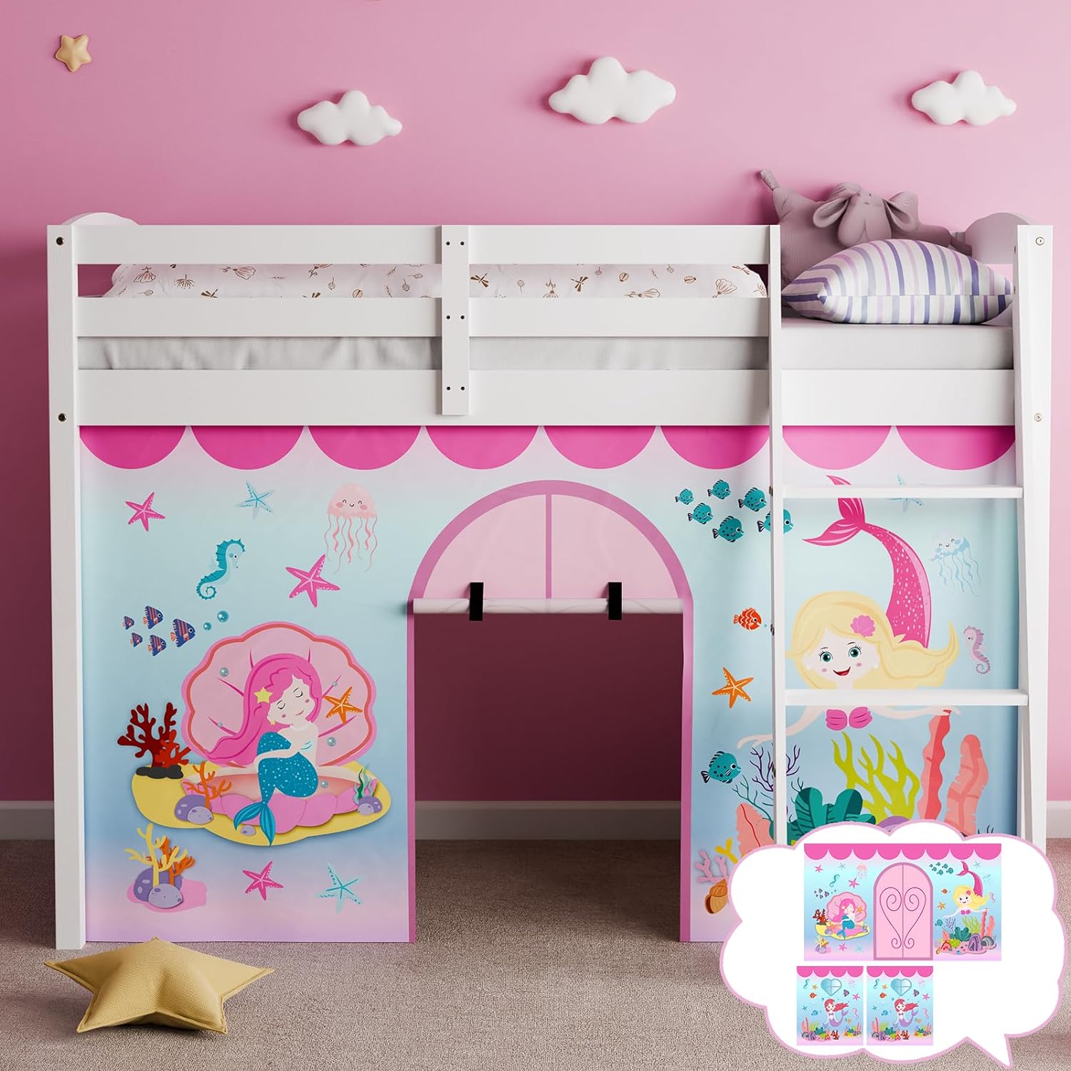 Enhance Kids' Imagination with Custom Mermaid Bed Curtains!