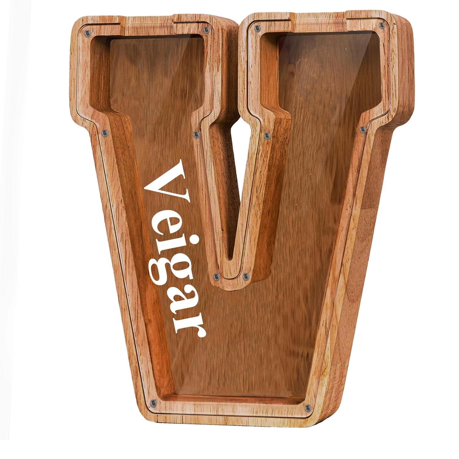 Customized Name Large Wooden Piggy Bank for Kids and Adults