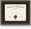 ELSker&HOME Diploma Frame 11x14 with Double Mat - Black Wood, Golden