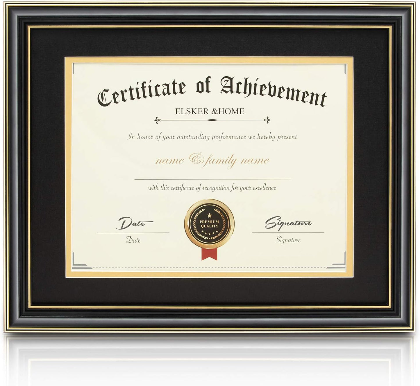 Elegant Solid Wood Diploma Frame for 11x14 Documents Display