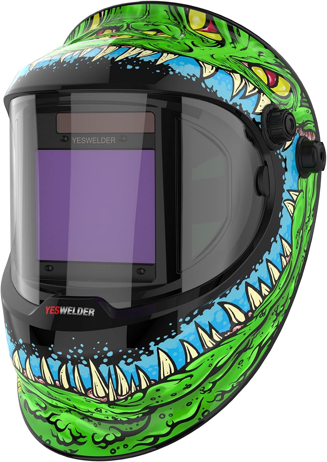 YESWELDER Solar Welding Helmet, Side View & 4 Arc Sensor, Wide Shade for TIG MIG ARC