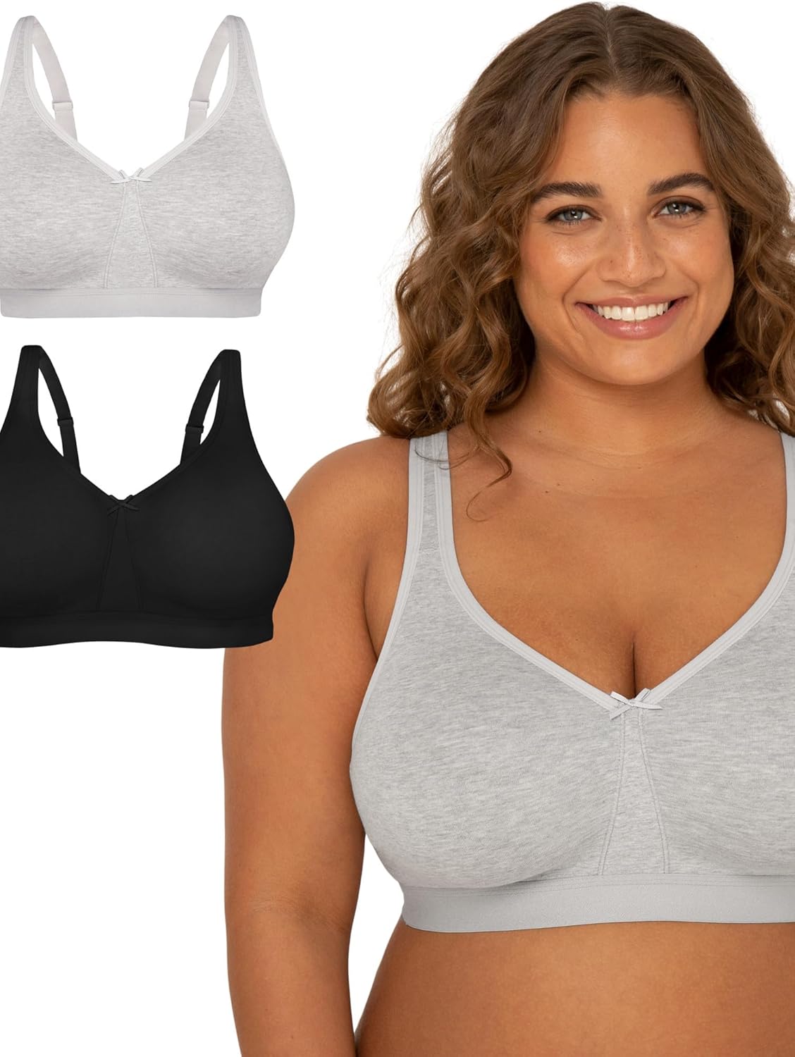 Fruit of the Loom Women's Plus-Size Wireless Bra for Comfort