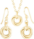 Tahmi Dainty 14K Yellow Gold-Filled Circle Love Knot Set - Classic
