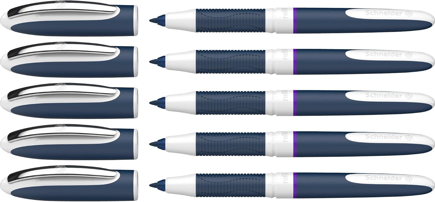 Schneider One Change Rollerball Pen Set with Violet Ink - 5 Pack