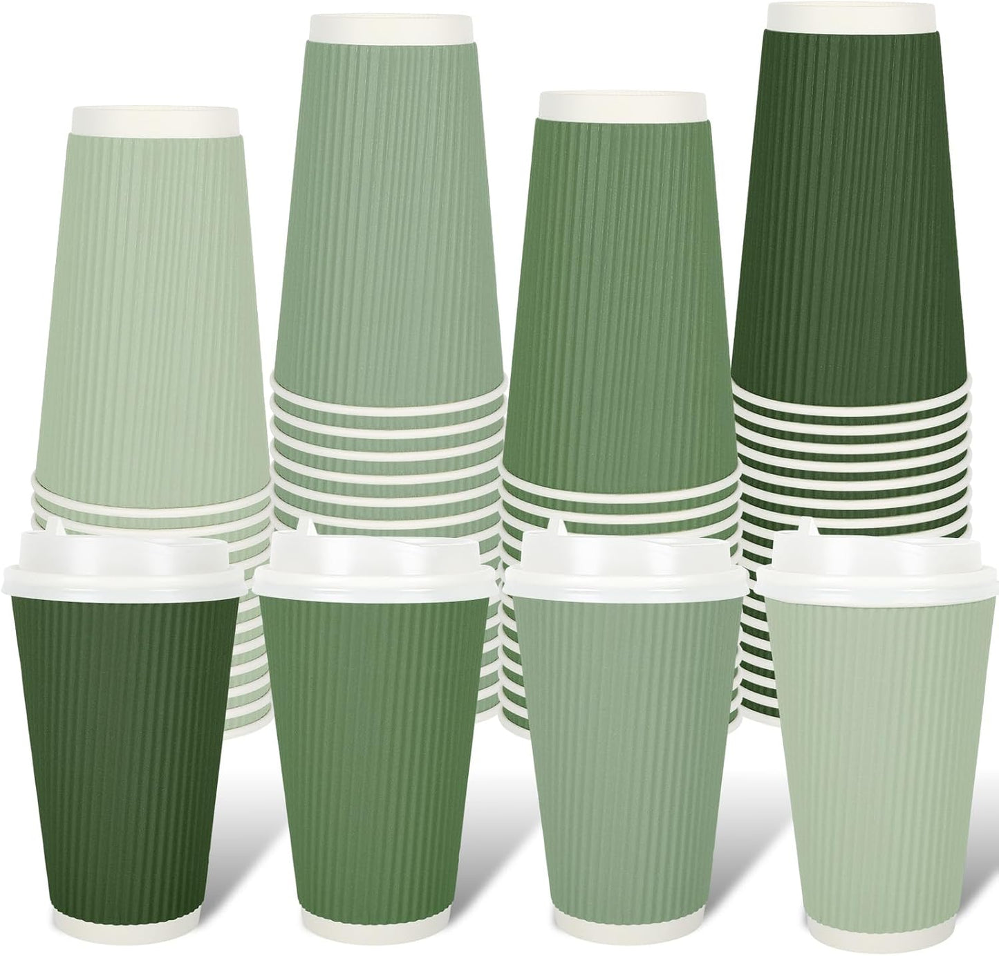 100Pcs Sage Green Insulated Coffee Cups by Whaline