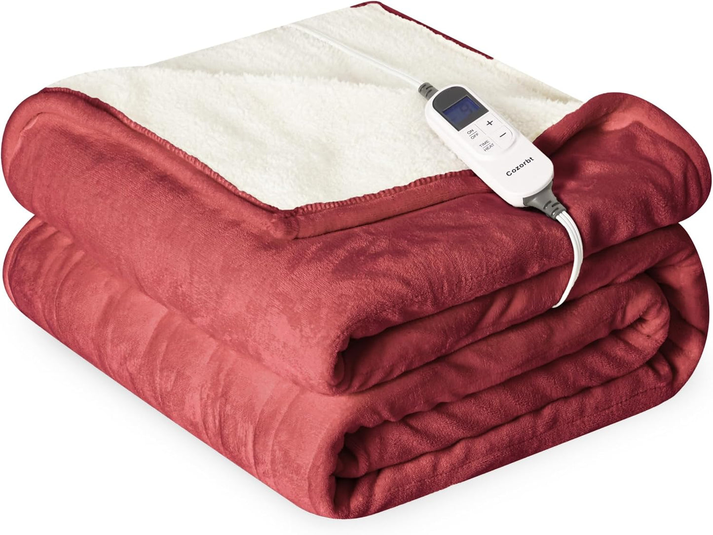 Cozorbt Electric Blanket 50x60 Soft Flannel & Sherpa Warmth
