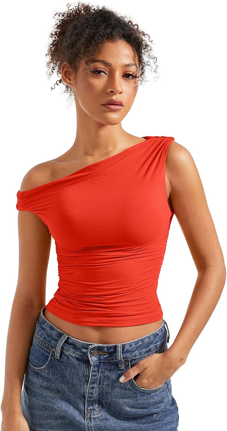 SUUKSESS Women Off Shoulder Tops for Trendy Y2K Style