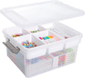 Citylife 17 QT Plastic Storage Box with Removable Tray - Organized
