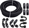 3/8 6AN 20FT Nylon Stainless Steel Braided Fuel Line Hose - Durable