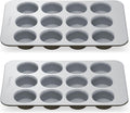 Caraway Non-Stick Ceramic 12-Cup Muffin Pan Duo - Easy Clean Baking